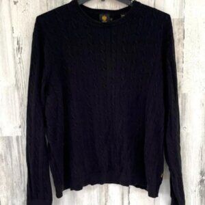 Trump Golf Men’s Cable Knit Crewneck Sweater Size Large In Black
